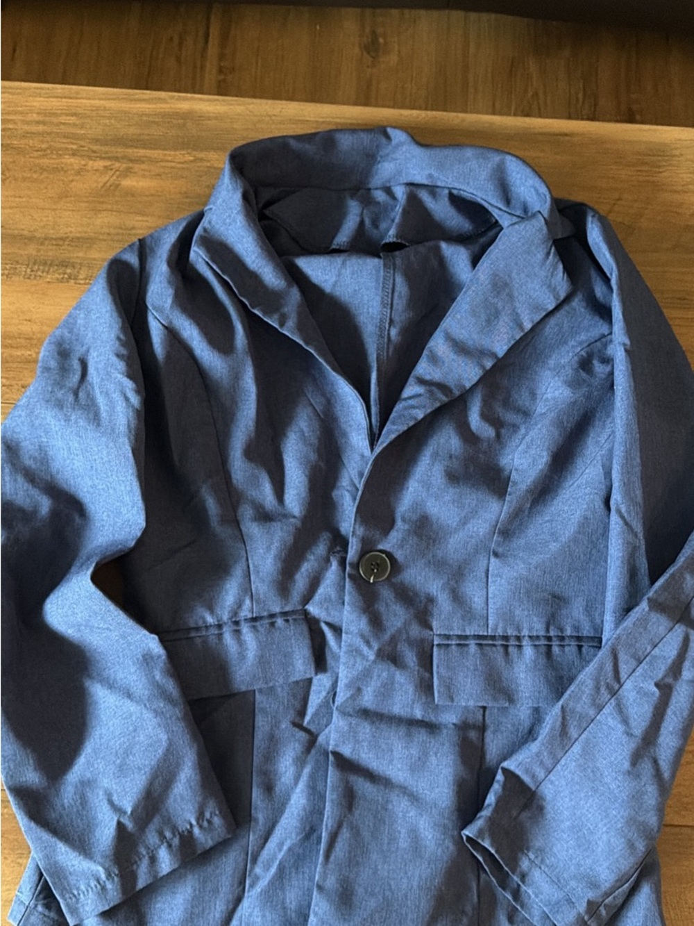 SHEIN Blue Single-Button Ladies Trench Coat